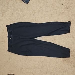 Womens Dark Wash Medium Length Skinny Jeans